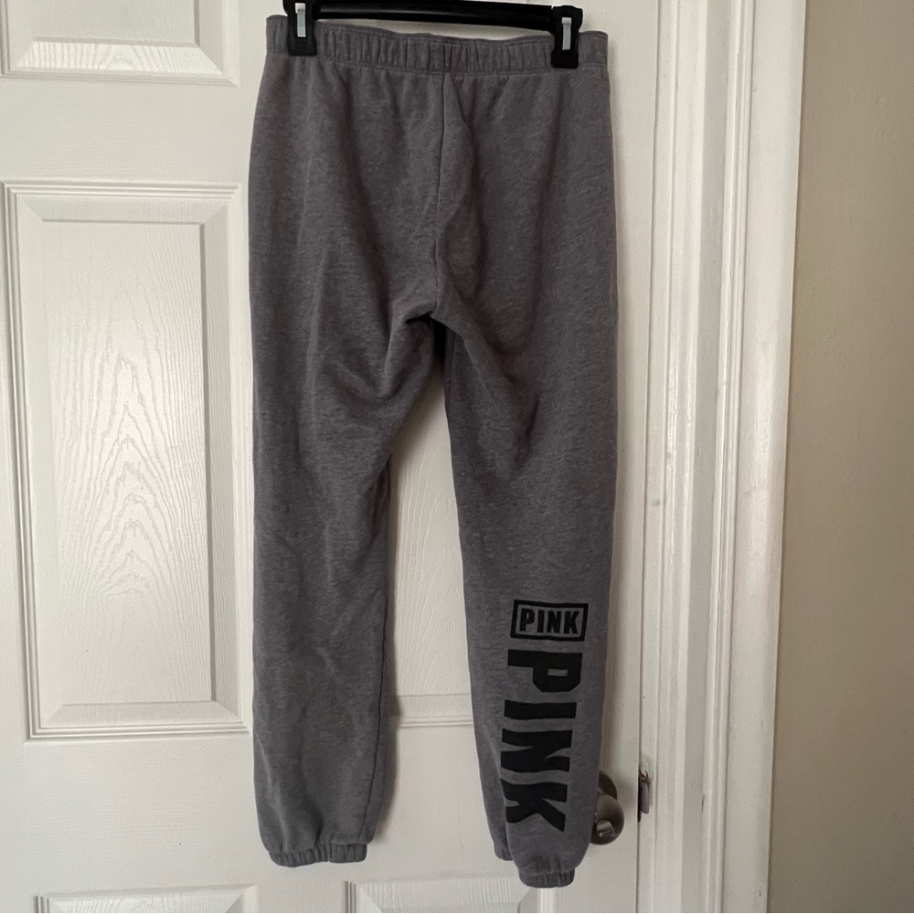 Gray PINK cropped jogger Sweatpants women’s size Small